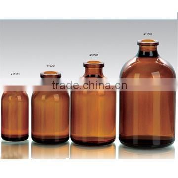 moulded injection vial amber glass bottle