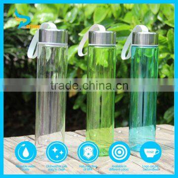 portable bpa free wide mouth fancy clear colorful water plastic drinking bottle 500ml