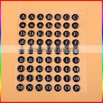 alphabet round dome epoxy stickers for childrens