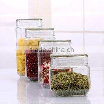 Square Airtight Transparent Glass Jars With Direct Glass Lids photo-5