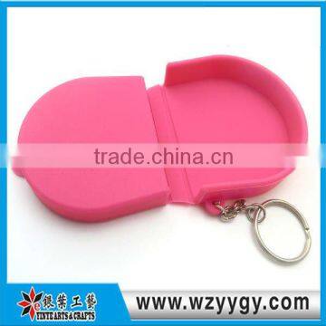 rubber silicone purse with keychain