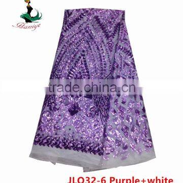 Haniye JLQ32-1/2016 Shining embroidery french tulle lace / laces fabric nigerian african style with sequins