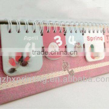 Wire O binding desktop calendar with customized design