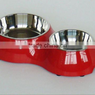 New design Melamine Pet Wares with Stainless steel bowl