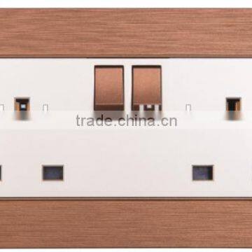 The Safety and Top Hot Selling 2 Gang BS Standard uk Wall Socket photo-3