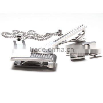 Fashion jewelry set money clip tie bar men's stainless steel cufflinks wholesale