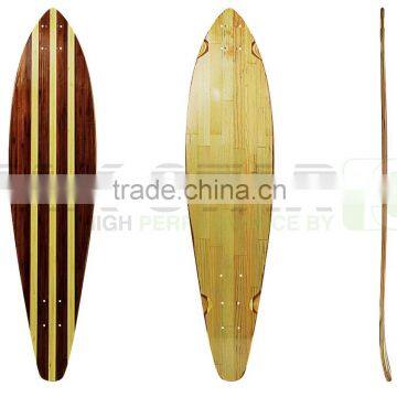 44inch pin tail wood longboard decks with kick tail