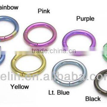 Anodized titanium segment rings piercing body jewelry