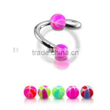 with acrylic ball screw fashion body piercing eyebrow jewelry