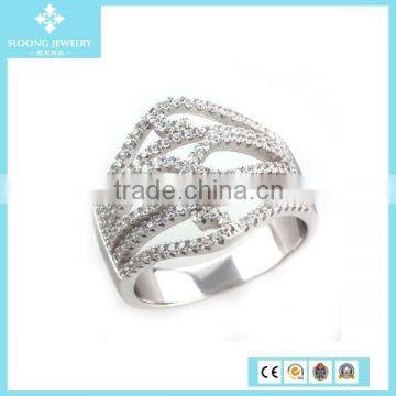 2015 Latest Design 925 Silver Diamond Ring Fashion Jewelry Wholesale