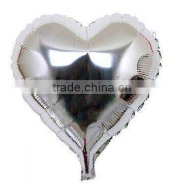 Silver Metallic Mylar Heart Balloon,10inch, Foil Balloons, 100 pcs/lot, Free Shipping