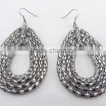 New design good looking fashion multi layers silver round snake earring