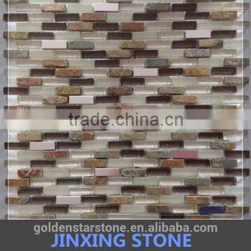 asian mosaic tiles glass mix stone mosaic tile (crystal glass )