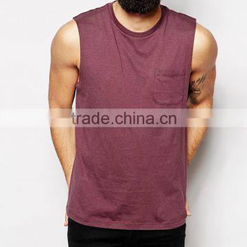 Men cotton Sleeveless tank top with pocket