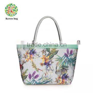 latest printing design lady shopping handbag