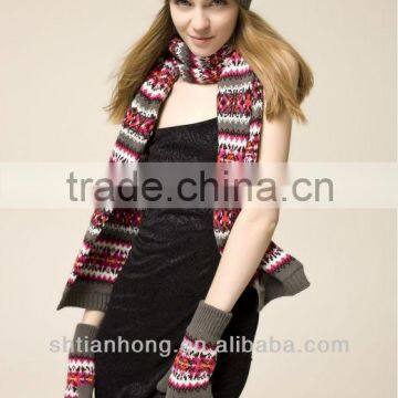winter knitting wool hat scarf set