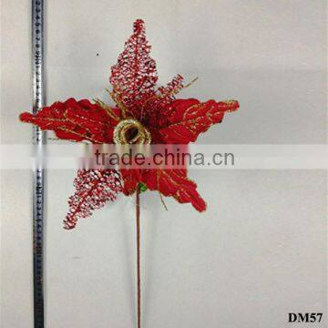 Artificial Decorative RED Fabric Flower Wholesale For Christmas