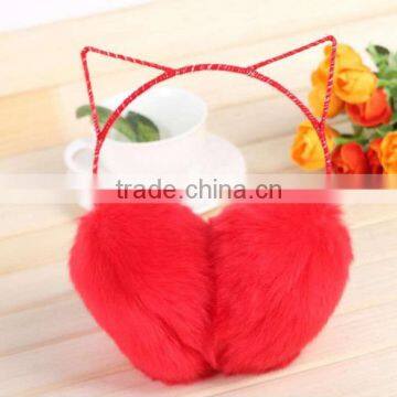 Knit Solid Color Plush Lining Bright Color Earmuffs photo-5