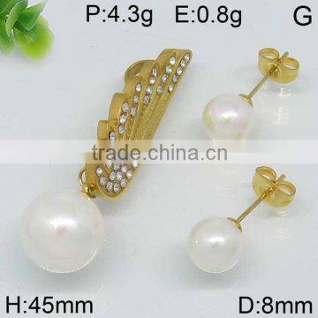 Appealing pearl shape gold filled pendant and earring set