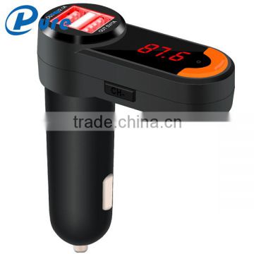 wholesale support U disk car charger bluetooth car MP3 player Wireless FM Transmitter with 3.5mm audio with 2USB