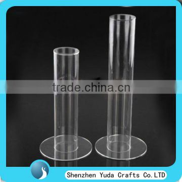 Acrylic Clear Packaging Tube Replacement Plastic Tubes with Base