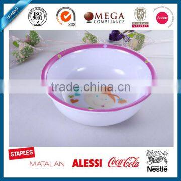 Promotional two tone melamine salad bowl with two handles, unique salad bowls