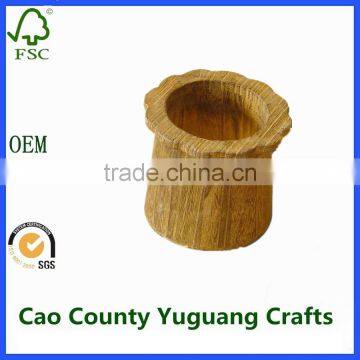 handmade flower pot wooden flower barrel pot bulk flower pots