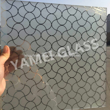 cheap 4mm titanium coated glass acid etched glass