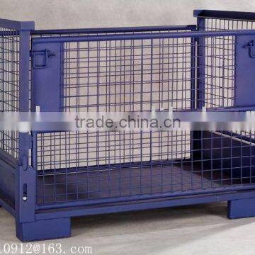 Folding metal cage pallet