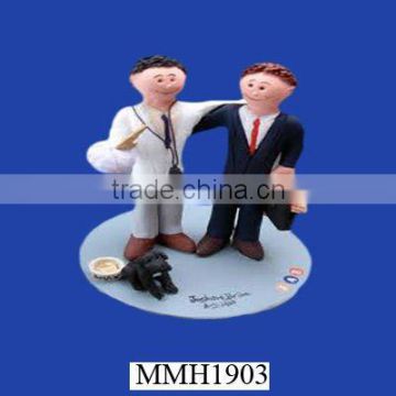 Unique resin gay wedding cake topper for home decor