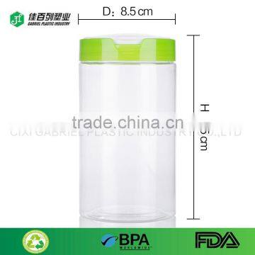 Food grade plastic bottle round plastic pet bottle transparent label plastic food jar