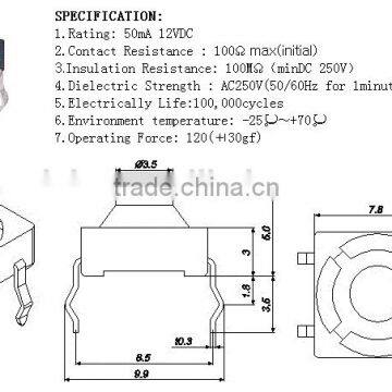 TS*88HS Rubber Tact Switch Cap,8*8*6 PCB 4 Pin Tact Switch^ photo-2