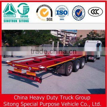 2016 top sale 40ft 3 axles gooseneck skeleton container semi trailer/container trailer chassis for sale