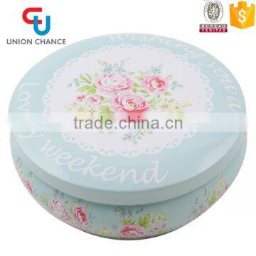 Round Small Cookies Candy Tin Box Tin Canister Storage Box