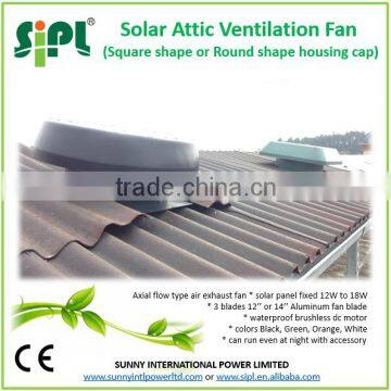 SUNNY FAN 12 Watt Ventilation Use Solar Panel Powered Roof Mounted DC Exhaust Fan Attic Air Ventilator photo-4
