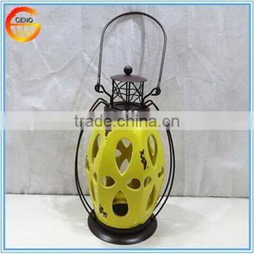 High quality yellow ceramic garden lantern christmas lanterns