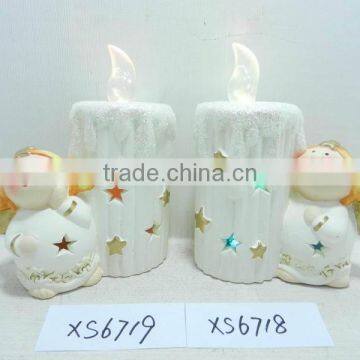 Hot selling ceramic angel with candle holder