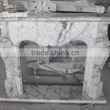 Arabescato Europe Style White Marble Gas Fireplace or Electric Fireplace photo-2