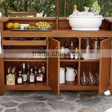 Home Kitchen Outdoor Storage Modern Wood Bar Counter Cabinet With Bar Stools photo-3