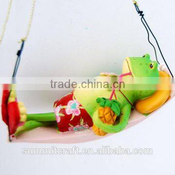 Painted Resin Hammock Frog Christmas Decoration 2017 photo-3