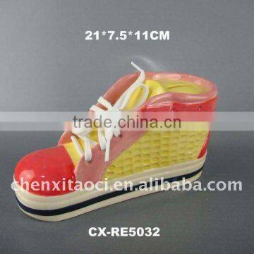 electroplated money bank with shoe shape