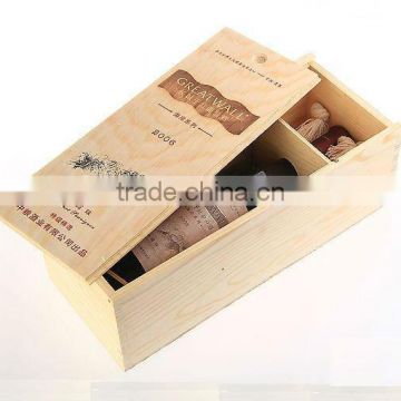 custom solid pine cheap wooden wine boxes wholesale