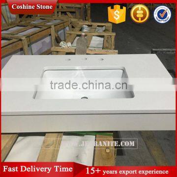 Prefabricate White Quartz Stone Vanity Top