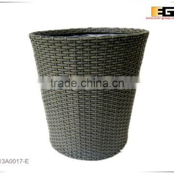 Round PE/Plastic rattan with liner deco basket