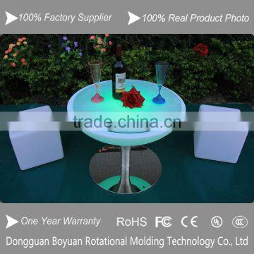 Elegant Modern RGB 16 Colors Changing Led Plastic Indoor Table and Chair for Hotel Using photo-6