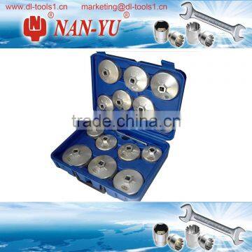 15pc Cup Style Oil Filter Socket Wrench Set