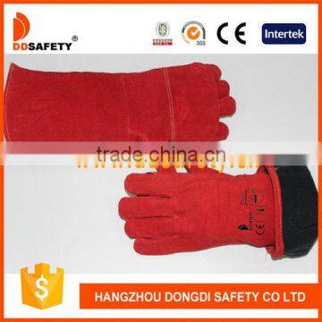 DDSAFETY 2017 Red Cow Split Welding Gloves With Full Lining photo-3
