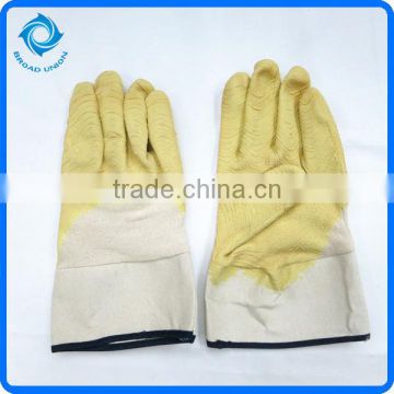 Cotton Interlock Liner Latex Coated Gloves With Safety Cuff