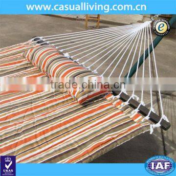 All kinds of Striped double sided quilted fabric hammocks with head pillow Folding Cot cotton pad