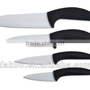 4 Pieces PP+TPR Handle Ceramic Knife